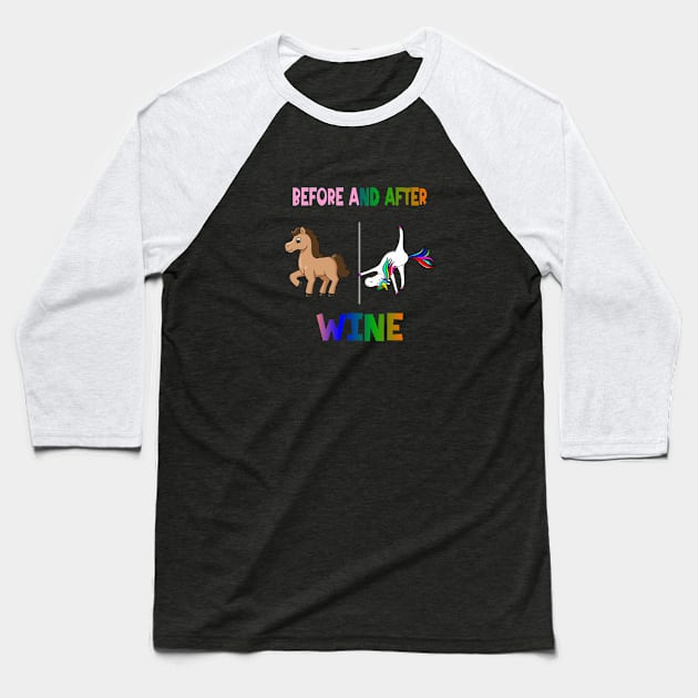 Before and after wine Baseball T-Shirt by A Zee Marketing